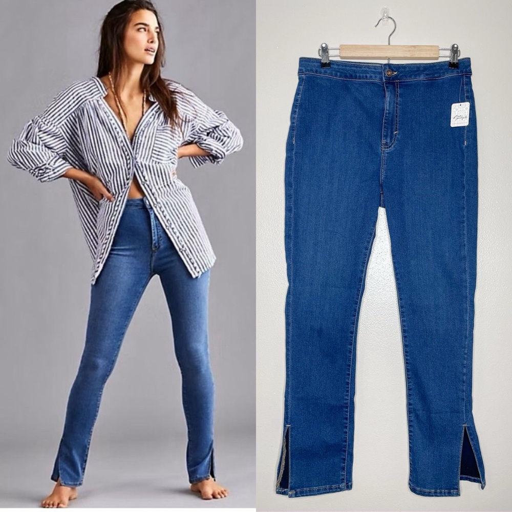 NEW | Free People NWT Riley Slit Stretch Skinny‎ Jeans, 32